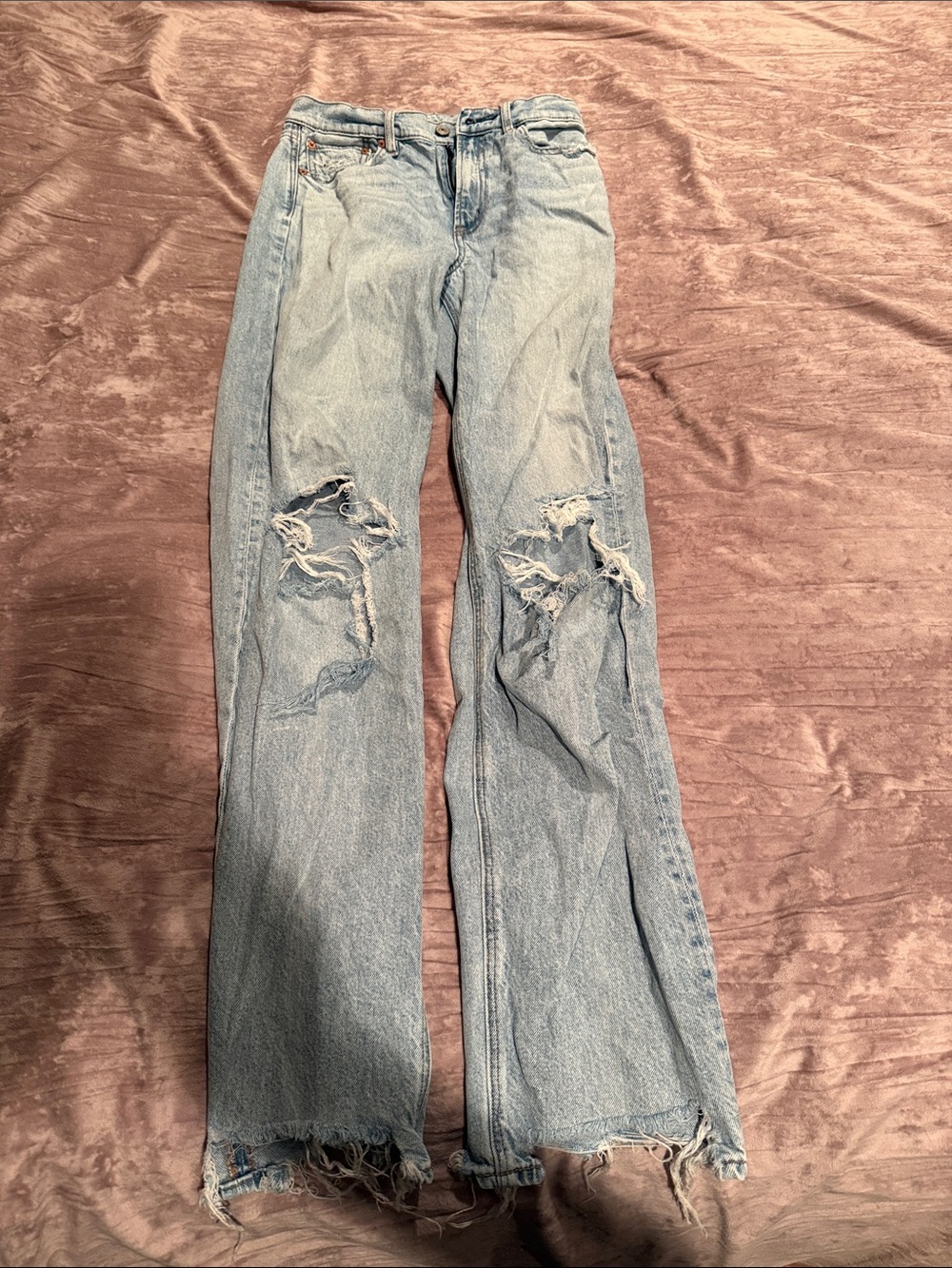 American Eagle super high-rise baggy straight jean
